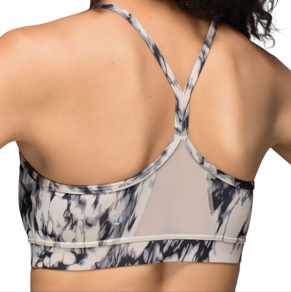 LULULEMON Flow Y IV Luon Bra Womens Size 8 Granite Tan
